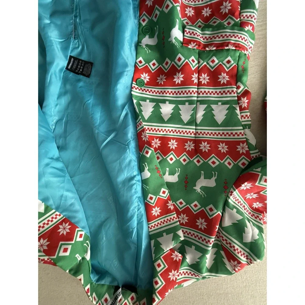 Surmises Christmas Men's Large Christmas Tree Green Blazer
